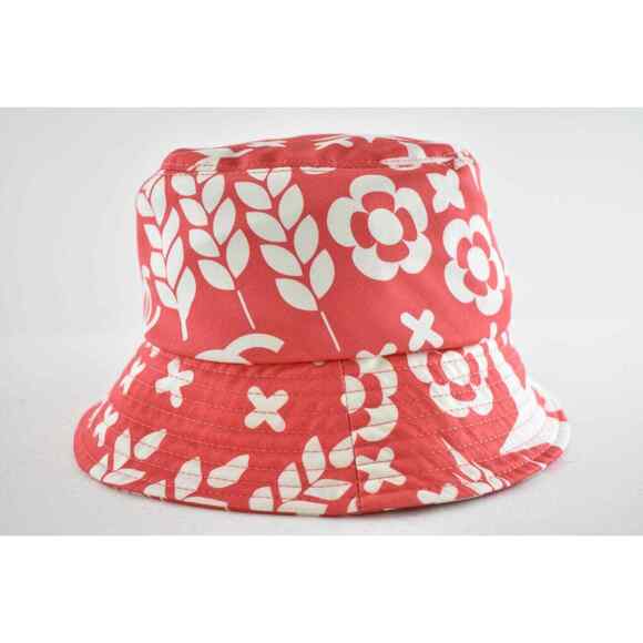 Chanel 22P Coral Red White Graffiti CC Silver Logo Sun Cloche Bucket Hat S Small main image 6
